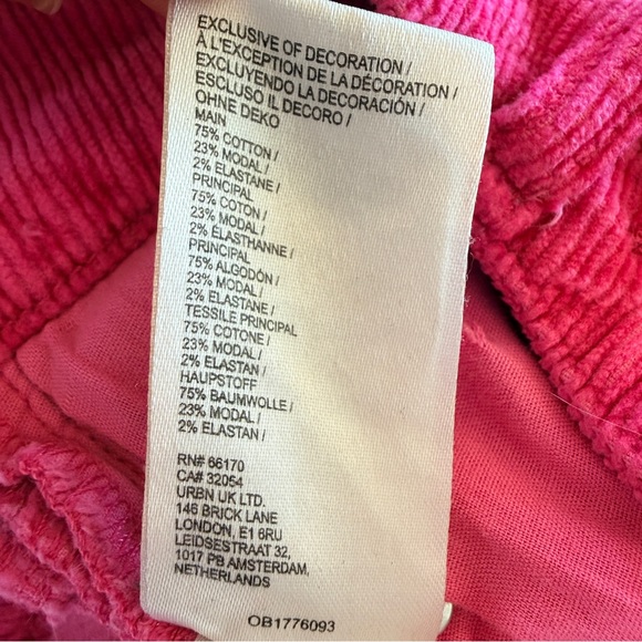 Anthropologie Pilcro The Yaya Pink Corduroy Mid-Rise Crop Flare Pants Womens 29 - Picture 8 of 14